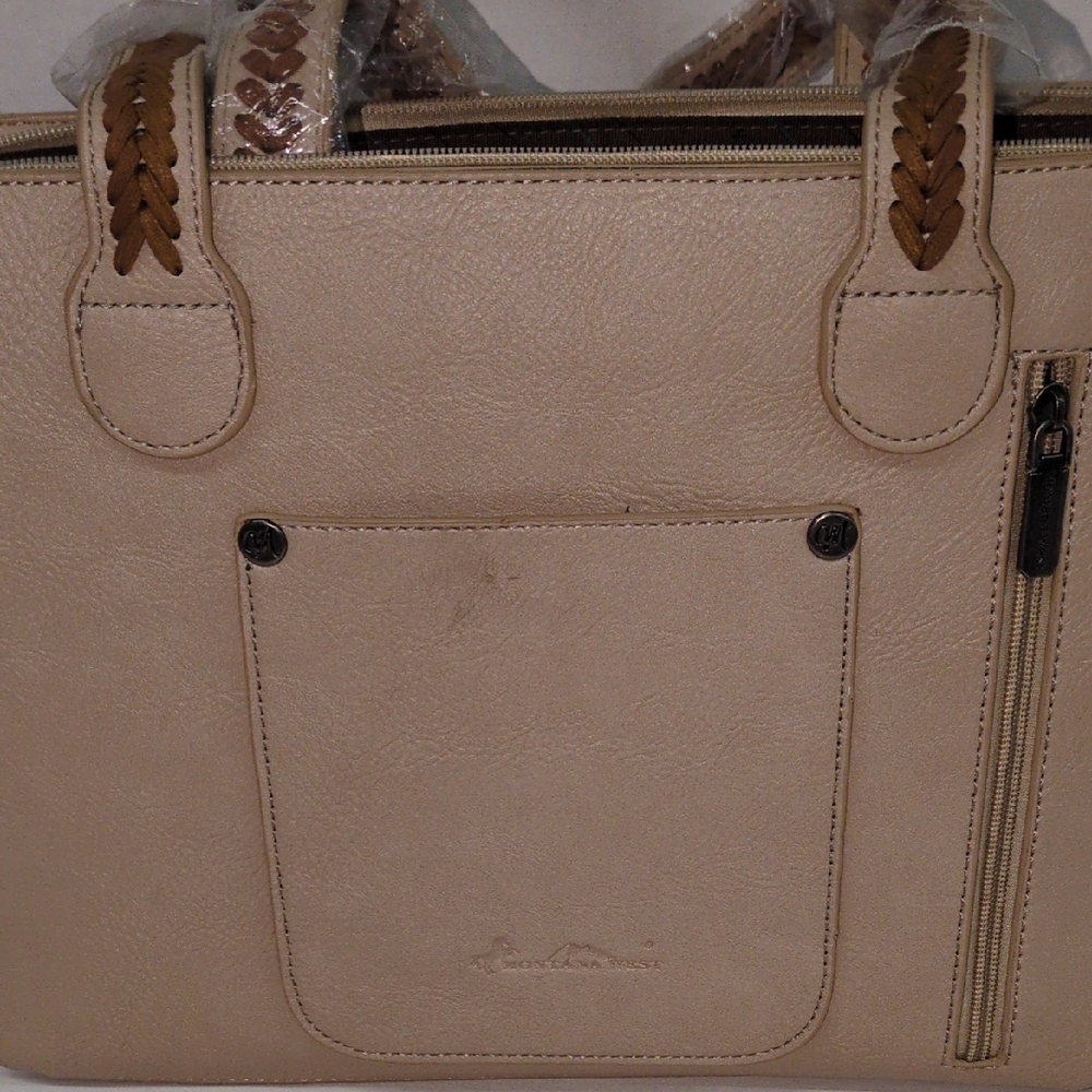 Montana West Tan and Brown Tote Bag - Picture 6 of 16